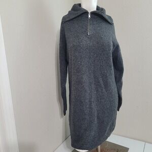 Asos Design Small 4-6 dress knit zipper cowl neck shift longsleeve acrylic